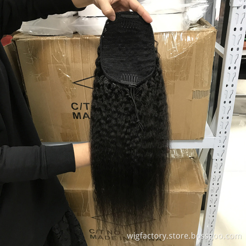 100 human hair drawstring ponytail, kinky straight drawstring ponytail human hair, drawstring ponytail for black women